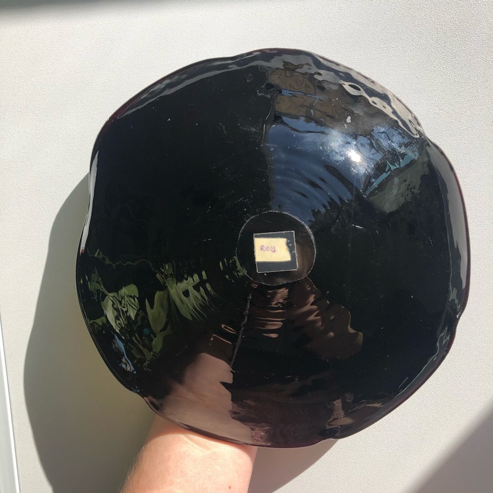 VINTAGE Murano Black Art Glass Tutti Frutti Bowl - Picture 10 of 13